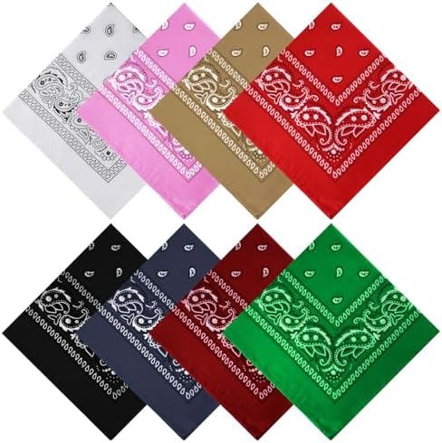 Amazon.com: URSKYTOUS 2 Pack 100% Cotton Bandanas for Women Men